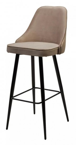 Барный стул NEPAL-BAR БЕЖЕВЫЙ #5, велюр/ черный каркас (H=78cm) М-City в Ижевске - izhevsk.mebel24.online | фото 1