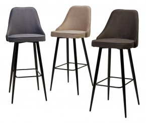 Барный стул NEPAL-BAR ГРАФИТ #14, велюр/ черный каркас (H=78cm) М-City в Ижевске - izhevsk.mebel24.online | фото 3