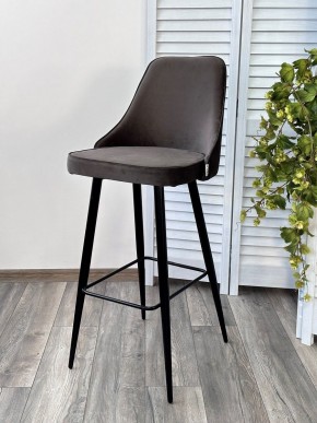 Барный стул NEPAL-BAR ГРАФИТ #14, велюр/ черный каркас (H=78cm) М-City в Ижевске - izhevsk.mebel24.online | фото 6