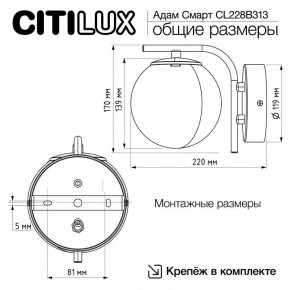 Бра Citilux Адам Смарт CL228B313 в Ижевске - izhevsk.mebel24.online | фото 8