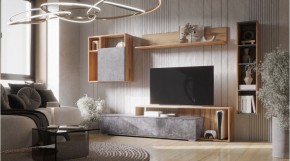 ДАЛЛАС Гостиная (модульная) цемент темный в Ижевске - izhevsk.mebel24.online | фото