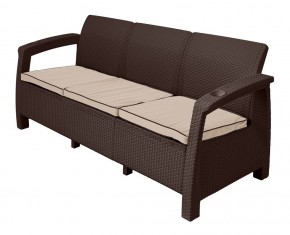 Диван Yalta Premium Sofa 3 Set (Ялта) шоколадный (+подушки под спину) в Ижевске - izhevsk.mebel24.online | фото