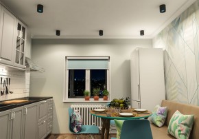 DK3090-BK+CY Светильник накладной IP 20, 10 Вт, GU5.3, LED, черный/голубой, пластик в Ижевске - izhevsk.mebel24.online | фото 2