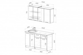 ГЛОРИЯ Кухонный гарнитур Медиум (1400 мм) в Ижевске - izhevsk.mebel24.online | фото 2