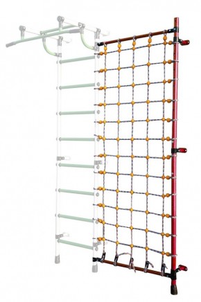 Дополнительная стойка к пристенному ДСК с сеткой для лазания, цв. красный в Ижевске - izhevsk.mebel24.online | фото