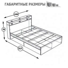 Камелия Кровать 1600, цвет венге/дуб лоредо, ШхГхВ 163,5х217х78,2 см., сп.м. 1600х2000 мм., без матраса, основание есть в Ижевске - izhevsk.mebel24.online | фото 4