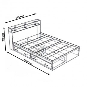 Камелия Кровать с ящиками 0900, цвет дуб сонома, ШхГхВ 93,5х217х78,2 см., сп.м. 900х2000 мм., без матраса, основание есть в Ижевске - izhevsk.mebel24.online | фото 6