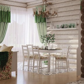 Комлект Вествик обеденный стол и четыре стула, массив сосны, цвет белый в Ижевске - izhevsk.mebel24.online | фото