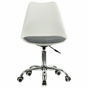 Кресло стул BRABIX "Eames MG-310 CH", хром, пластик белый, ткань серая, 532924 в Ижевске - izhevsk.mebel24.online | фото 1