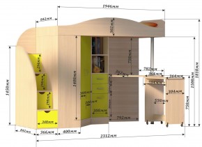 Кровать-чердак Юниор 4 (800*1900) в Ижевске - izhevsk.mebel24.online | фото 3
