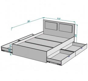 Кровать Ольга L35 (1400) 4 ящика в Ижевске - izhevsk.mebel24.online | фото 2