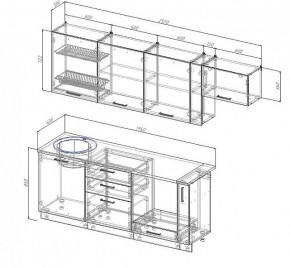 Кухонный гарнитур Антрацит 2550 (Стол. 38мм) в Ижевске - izhevsk.mebel24.online | фото 3