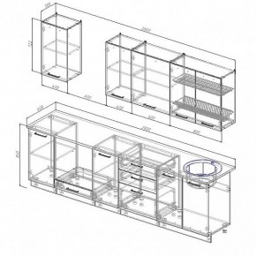 Кухонный гарнитур Антрацит 2800 (Стол. 38мм) в Ижевске - izhevsk.mebel24.online | фото 3