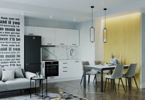 Кухонный гарнитур Белый Глянец 2550 (Стол. 38мм) в Ижевске - izhevsk.mebel24.online | фото 1