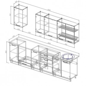 Кухонный гарнитур Бланка 2800 (Стол. 26мм) в Ижевске - izhevsk.mebel24.online | фото 2