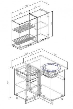 Кухонный гарнитур угловой Лофт 1000х1000 (Стол. 38мм) в Ижевске - izhevsk.mebel24.online | фото 2