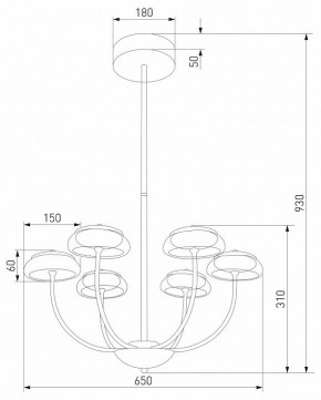 Люстра на штанге Eurosvet Fungo 50388 LED черный в Ижевске - izhevsk.mebel24.online | фото 4