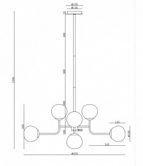 Люстра на штанге Maytoni Erich MOD221-PL-08-N в Ижевске - izhevsk.mebel24.online | фото 3