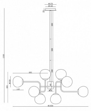 Люстра на штанге Maytoni Erich MOD221-PL-12-N в Ижевске - izhevsk.mebel24.online | фото 3