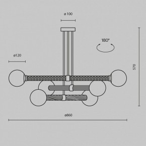 Люстра на штанге Maytoni Teatro MOD287PL-06BS в Ижевске - izhevsk.mebel24.online | фото 3