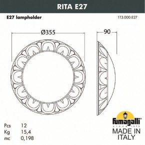 Накладной светильник Fumagalli Rita 1T3.000.000.AYE27 в Ижевске - izhevsk.mebel24.online | фото 2