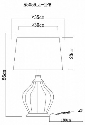 Настольная лампа декоративная Arte Lamp Baymont A5059LT-1PB в Ижевске - izhevsk.mebel24.online | фото 3