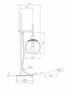 Настольная лампа декоративная Maytoni Erich MOD221-TL-01-N в Ижевске - izhevsk.mebel24.online | фото 3
