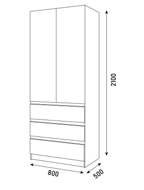 ПАРУС Шкаф 2-х ств. 800 в Ижевске - izhevsk.mebel24.online | фото 3
