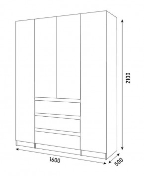 ПАРУС Шкаф 4-х ств. 1600 в Ижевске - izhevsk.mebel24.online | фото 3