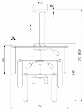 Подвесная люстра Eurosvet Claire 60171 золото в Ижевске - izhevsk.mebel24.online | фото 5