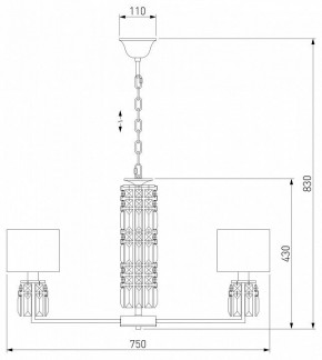 Подвесная люстра Eurosvet Zaffiro 10099/8 хром/прозрачный хрусталь Strotskis (новый абажур) в Ижевске - izhevsk.mebel24.online | фото 5