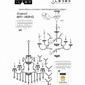 Подвесная люстра iLamp Diamond 6071-18 CR+CL в Ижевске - izhevsk.mebel24.online | фото 2