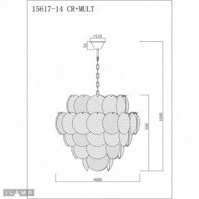 Подвесная люстра iLamp Rivoli 15617-14 CR+MULT в Ижевске - izhevsk.mebel24.online | фото 3