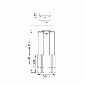 Подвесная люстра Lightstar Tubo L8T747133 в Ижевске - izhevsk.mebel24.online | фото 3