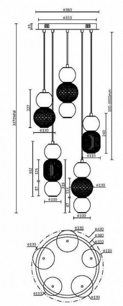 Подвесная люстра Maytoni Drop MOD273PL-L80CH3K в Ижевске - izhevsk.mebel24.online | фото 3