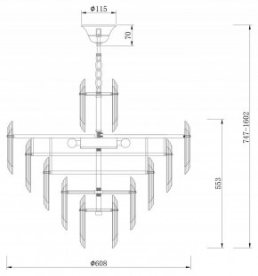 Подвесная люстра Maytoni Flare DIA200PL-08G в Ижевске - izhevsk.mebel24.online | фото 5