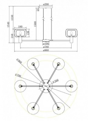 Подвесная люстра Maytoni Vision MOD411PL-06G в Ижевске - izhevsk.mebel24.online | фото 6