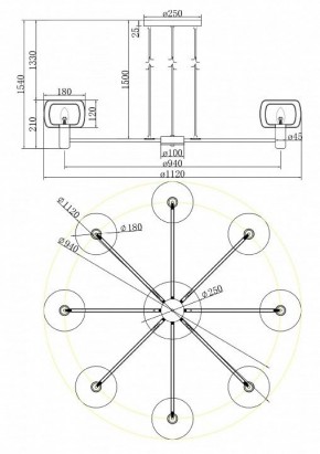 Подвесная люстра Maytoni Vision MOD411PL-08G в Ижевске - izhevsk.mebel24.online | фото 4