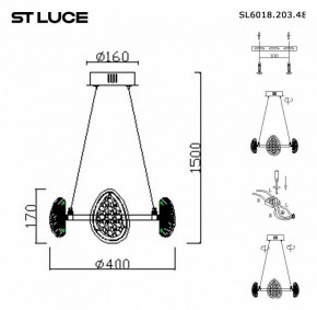 Подвесная люстра ST-Luce Enigma SL6018.203.48 в Ижевске - izhevsk.mebel24.online | фото 4