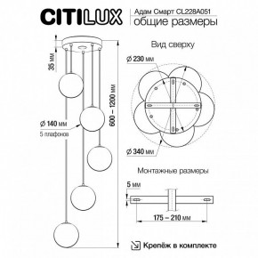 Подвесной светильник Citilux Адам Смарт CL228A051 в Ижевске - izhevsk.mebel24.online | фото 5