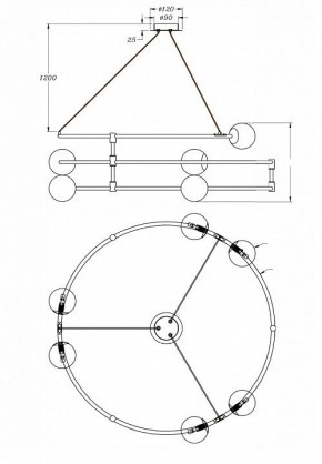 Подвесной светильник Maytoni Balance MOD317PL-06B в Ижевске - izhevsk.mebel24.online | фото 3