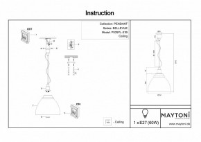 Подвесной светильник Maytoni Bellevue P535PL-01B в Ижевске - izhevsk.mebel24.online | фото 6