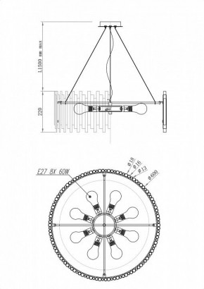 Подвесной светильник Maytoni Coliseo MOD135PL-08BS в Ижевске - izhevsk.mebel24.online | фото 5