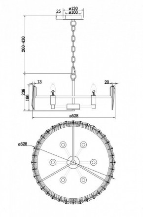 Подвесной светильник Maytoni Puntes MOD043PL-06G в Ижевске - izhevsk.mebel24.online | фото 4