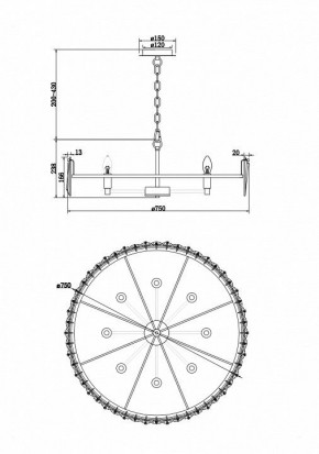 Подвесной светильник Maytoni Puntes MOD043PL-08CH в Ижевске - izhevsk.mebel24.online | фото 4