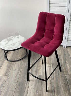 Полубарный стул CHILLI-QB SQUARE винный #16, велюр / черный каркас (H=66cm) М-City в Ижевске - izhevsk.mebel24.online | фото 3