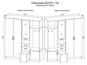 Прихожая Дуся 1.7 УНИ (Дуб Бунратти/Цемент) в Ижевске - izhevsk.mebel24.online | фото 2