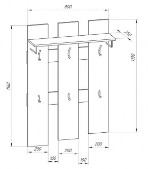 Прихожая-вешалка большая 800 в Ижевске - izhevsk.mebel24.online | фото 2