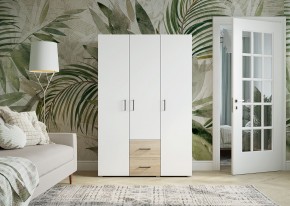 Шкаф 3-х створчатый с ящиками VICTOR (Сонома-Белый) в Ижевске - izhevsk.mebel24.online | фото 3