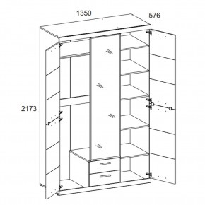 Шкаф 3D2S Z OSKAR , цвет дуб Санремо в Ижевске - izhevsk.mebel24.online | фото 1